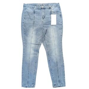 Gemma Rae Jeans Plus 16w 16 1X Jeggings Skinny Leg Light Wash Denim Stretch NEW